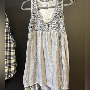 Lori + Mari Gray Lace Sleeveless Tunic/Dress